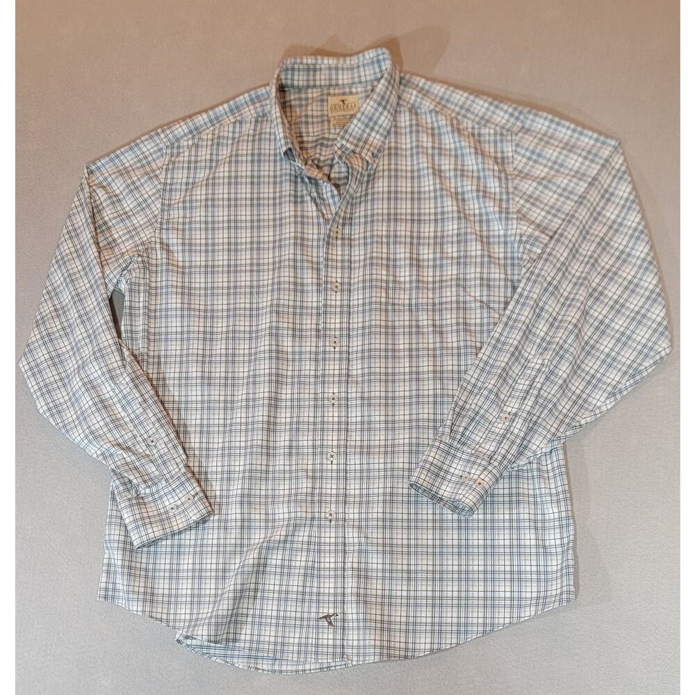 Genteal Performance Button Up Shirt Green Plaid XXL